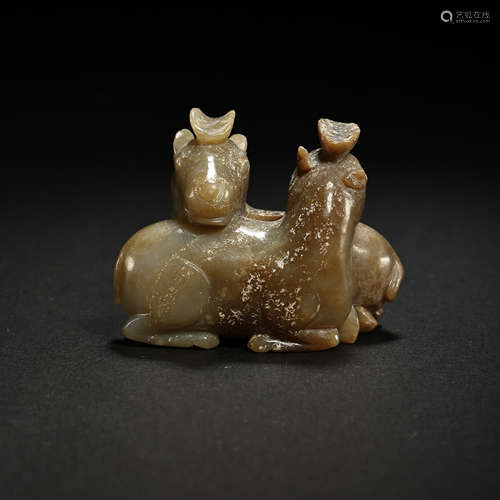 HETIAN JADE DEER, LIAO DYNASTY, CHINA