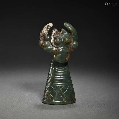 CHINESE RED MOUNTAIN CULTURE HETIAN JADE SUN GOD