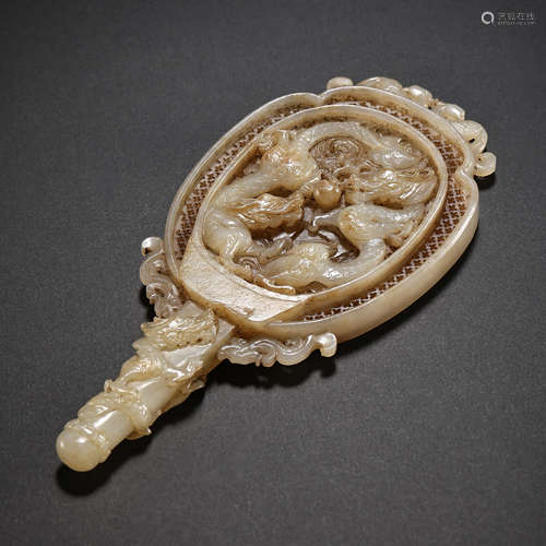 HETIAN JADE FAN, MING DYNASTY, CHINA