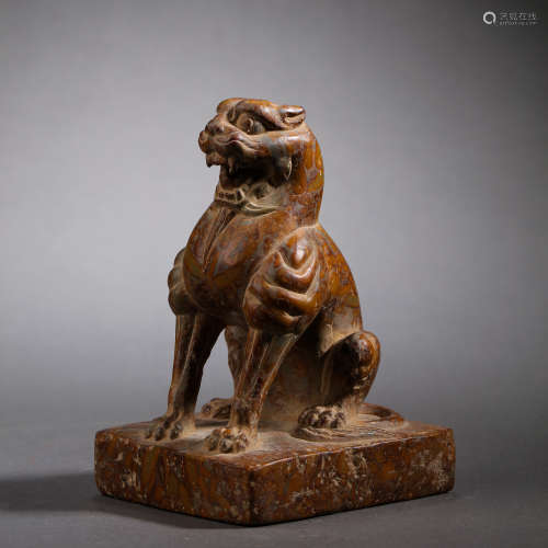 CHINESE TANG DYNASTY STONE LION STATUE