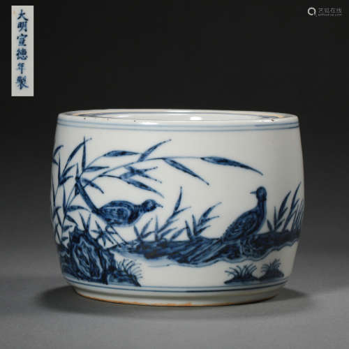 A BLUE AND WHITE CRICKET JAR, XUANDE PERIOD, MING DYNASTY