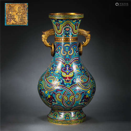 CHINESE CLOISONNE VASE, QIANLONG PERIOD, QING DYNASTY