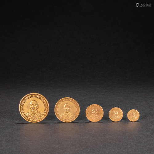 中國古代金幣一套
