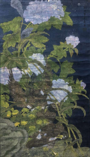 恽寿平 花卉图 绢夲 立軸