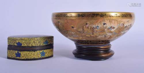 A 19TH CENTURY JAPANESE CLOISONNÉ ENAMEL BOX AND COVER toget...