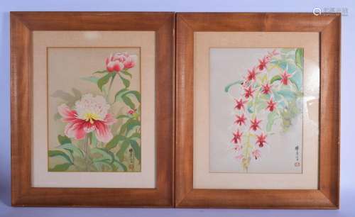 A PAIR OF EARLY 20TH CENTURY JAPANESE MEIJI PERIOD WATERCOLO...