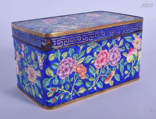 A 19TH CENTURY CHINESE CANTON ENAMEL BOX AND COVER Qing, pai...