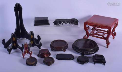 A COLLECTION OF CHINESE HARDWOOD STANDS 20th Century, in var...