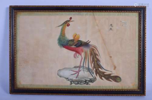 A RARE 19TH CENTURY CHINESE PAINTED WATERCOLOUR PITH PAPER Q...