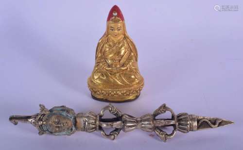 AN EARLY 20TH CENTURY CHINESE TIBETAN PAINTED BRONZE FIGURE ...