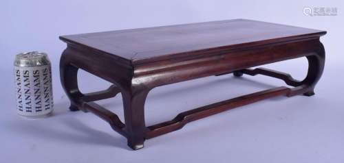A 19TH CENTURY CHINESE CARVED RECTANGULAR HARDWOOD LOW TABLE...