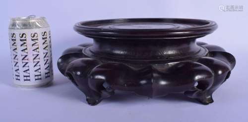 A LARGE 19TH CENTURY CHINESE CARVED HARDWOOD CIRCULAR STAND ...