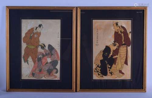 TWO 19TH CENTURY JAPANESE MEIJI PERIOD WOOD BLOCK PRINTS by ...