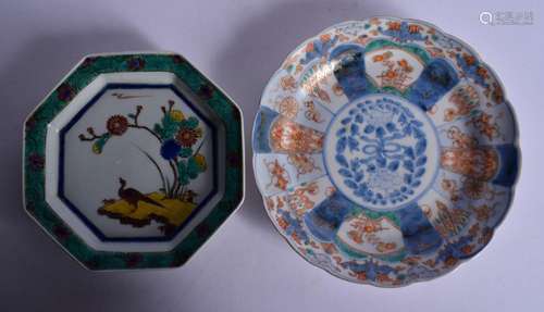 TWO 19TH CENTURY JAPANESE MEIJI PERIOD PORCELAIN PLATES. Lar...