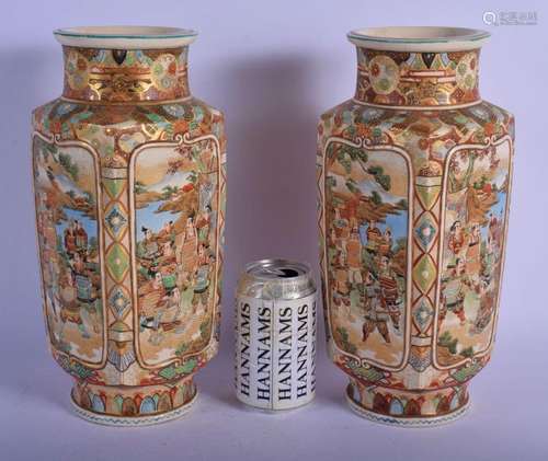 A LARGE PAIR OF 19TH CENTURY JAPANESE MEIJI PERIOD SATSUMA V...