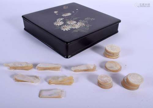 A COLLECTION OF 19TH CENTRY CHINESE MOTHER OF PEARL GAMING C...