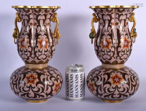 A LARGE PAIR OF EARLY 20TH CENTURY CHINESE CLOISONNÉ ENAMEL ...