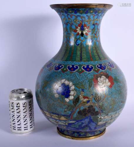 A LARGE LATE 18TH/19TH CENTURY CHINESE CLOISONNÉ ENAMEL VASE...
