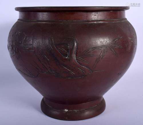 A LATE 19TH CENTURY JAPANESE MEIJI PERIOD BRONZE JARDINIERE ...