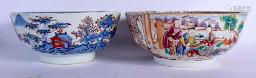 TWO LARGE 18TH CENTURY CHINESE EXPORT PORCELAIN PUNCH BOWLS ...
