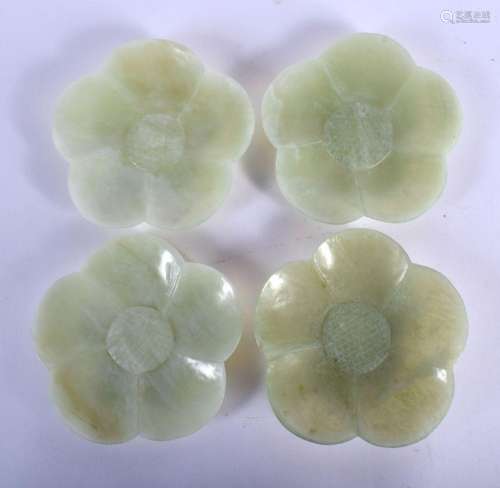 FOUR EARLY 20TH CENTURY CHINESE SOAPSTONE DISHES Late Qing/R...