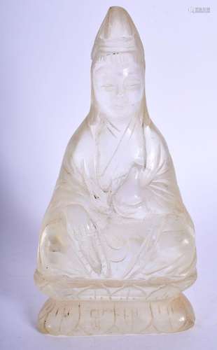 A CHINESE PEKING GLASS FIGURE OF A BUDDHA 20th Century. 12.5...