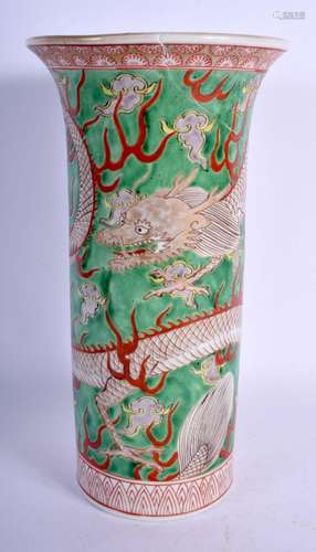 A 19TH CENTURY JAPANESE MEIJI PERIOD DRAGON VASE painted upo...