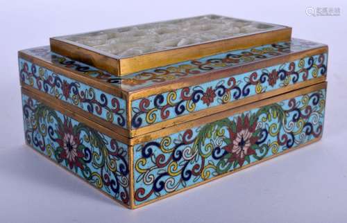 A FINE 19TH CENTURY CHINESE CLOISONNÉ ENAMEL BOX AND COVER Q...