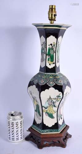 A LARGE 19TH CENTURY CHINESE FAMILLE NOIRE PORCELAIN VASE Ka...