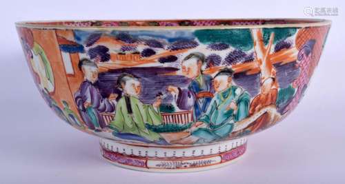 AN 18TH CENTURY CHINESE EXOERT MANDARIN PORCELAIN BOWL Qianl...