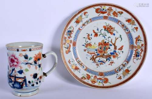 AN 18TH CENTURY CHINESE EXPORT IMARI PORCELAIN MUG Qianlong,...