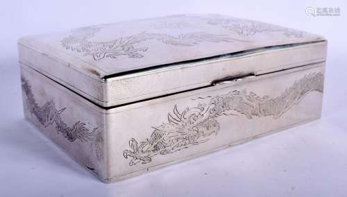 A LATE 19TH CENTURY CHINESE EXPORT SILVER CIGARETTE CASE dec...
