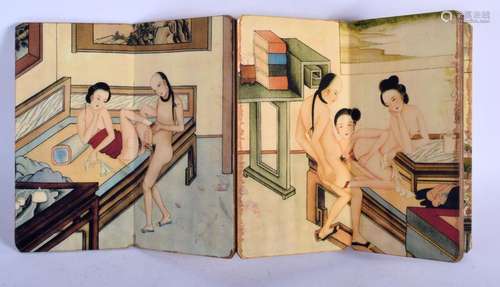 A CHINESE EROTIC BOOKLET 20th Century. 27 cm wide open.