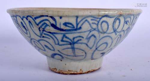 AN 18TH CENTURY CHINESE BLUE AND WHITE STONEWARE BOWL Qing. ...