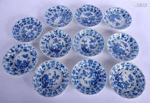 A GROUP OF 17TH/18TH CENTURY CHINESE BLUE AND WHITE SAUCERS ...