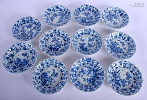 A GROUP OF 17TH/18TH CENTURY CHINESE BLUE AND WHITE SAUCERS ...