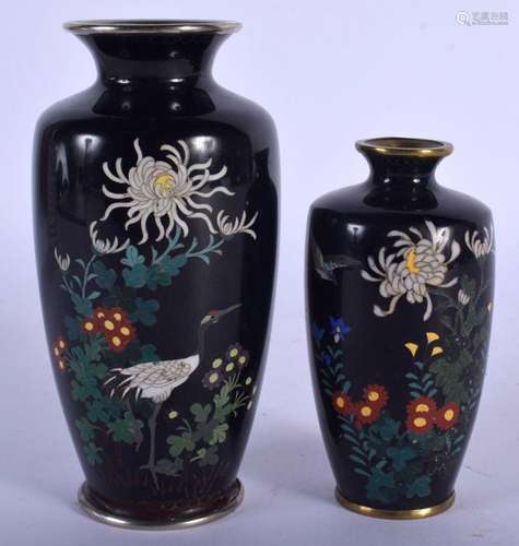 TWO EARLY 20TH CENTURY JAPANESE MEIJI PERIOD CLOISONNÉ ENAME...