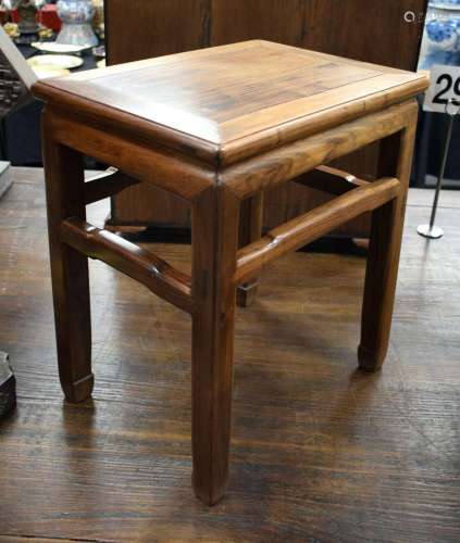 A 19TH CENTURY CHINESE HARDWOOD STAND OF PLAIN FORM. 46cm x ...