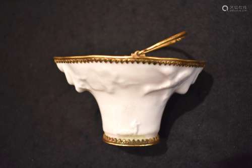 Gilt Bronze Mounted Blanc de Chine Libation Cup with molded ...