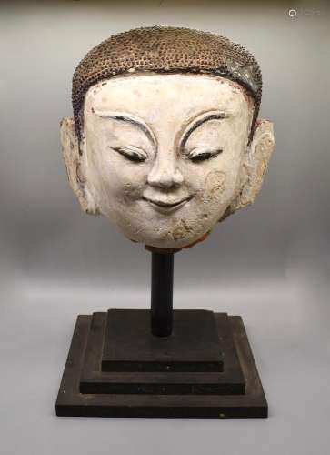 Burmese Terracotta Head of Buddha