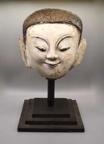 Burmese Terracotta Head of Buddha