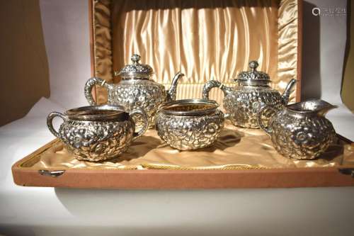 Wood and Hughes American Sterling Silver Tea Service