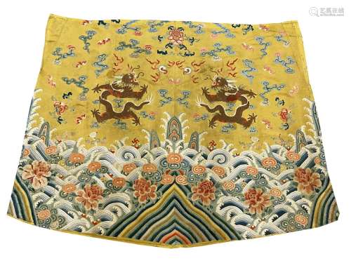 Antique Chinese Embroidered Dragon Silk