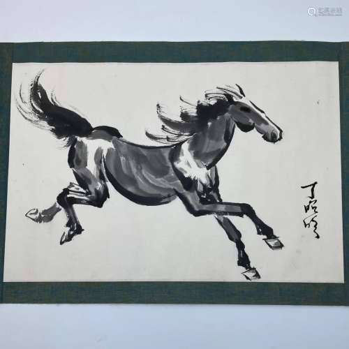 Chinese Brush Painting Running Horse