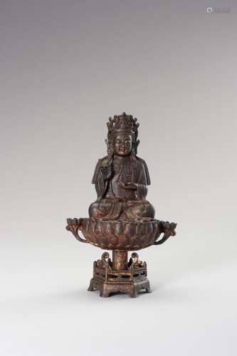 A MING-STYLE BRONZE FIGURE OF AVALOKITESHVARA