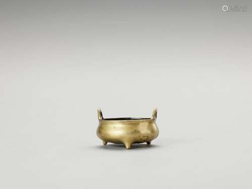 A MINIATURE GILT BRONZE CENSER