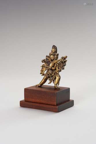 A GILT BRONZE FIGURE OF HEVAJRA AND CONSORT