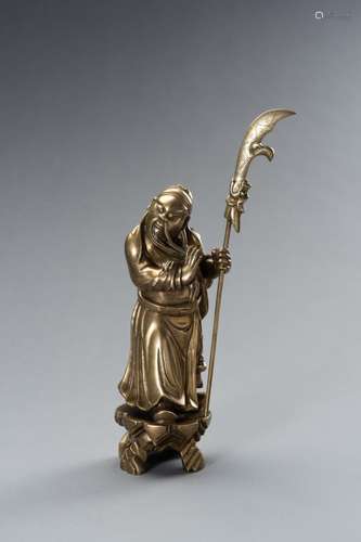 A BRONZE FIGURE OF GUAN YU