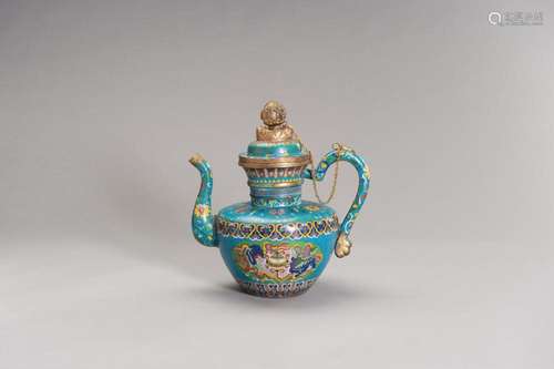 A CLOISONNÉ ENAMEL EWER AND COVER