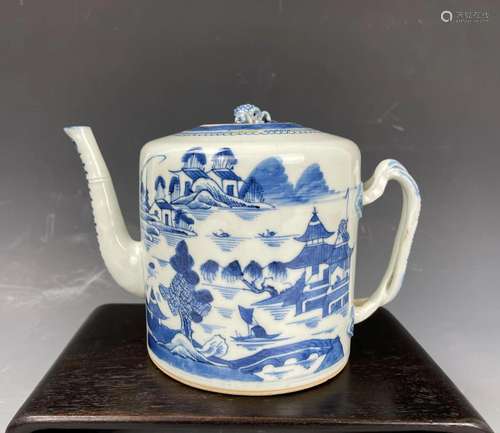 A Chinese Blue and White Porcelain Teapot